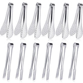 JCREN 5 inch mini tongs in polished stainless steel, ideal for desserts and appetizers
