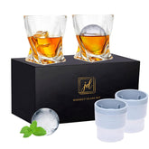 JDGOME whiskey glass set with two crystal bourbon glasses for enjoying refined pours.