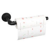 Jeasor industrial pipe paper towel holder wall mount in black for stylish kitchen organization.
