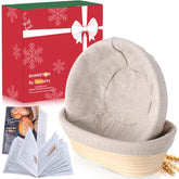 Jeensley Banneton round basket with open weave for even dough rise.