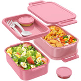 Jelife three-layer stackable bento box for adults ideal for versatile meal prep.