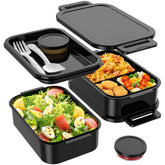 Jelife large 72oz stackable Bento Box with three layers for organized meals on the go.