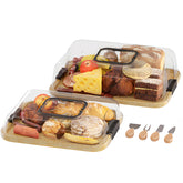JEPISADI charcuterie board with lid 14.2-inch open, spacious for sharing snacks
