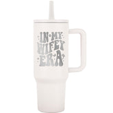 JETIKON In My Wifey Era 40oz tumbler with handle for easy on-the-go grip.