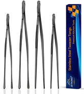 JETKONG 4-pcs kitchen tweezers set in 12in and 10in for precise plating