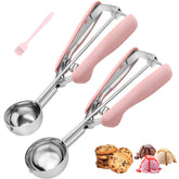 JETONN pink-handle cookie scoops 2-pack for consistent cookie portions and bright kitchen color.