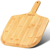 JIAFUEO bamboo pizza peel with smooth surface for easy dough transfer.