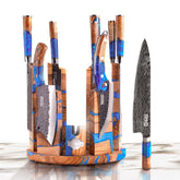 Jikko Eternal Wave magnetic knife block keeps blades dry and organized for easy access.