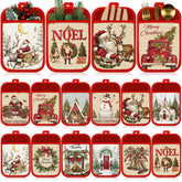 Jingmore 12 piece Christmas pot holders with pocket set for safe handling of hot cookware