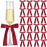 Jingmore burgundy wine-glass bow adds elegant decor to weddings