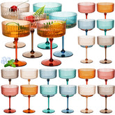 Jingmore ribbed 10oz martini glass with durable plastic for elegant entertaining.