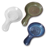 JINIHFW ceramic spoon rest with swirl design for tidy counters.