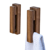 JINMURY walnut wood towel hook set of 2 keeps towels neatly elevated