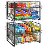 JKsmart 2-tier can rack front view for organized pantry storage.