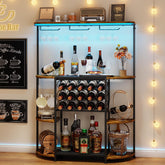 JKsmart 4-tier wine rack with LED strip illuminates your collection beautifully