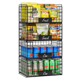 JKsmart 4-pack XXL stackable baskets for pantry organization and easy portability