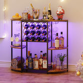 JKsmart wine bar cabinet with LED light strip for stylish entertaining.