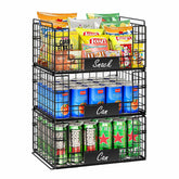 JKsmart XXL stackable wire baskets 3-pack for pantry organization and easy access