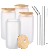 JMScape sublimation glass blanks four-piece set with frosted finish for vibrant designs.