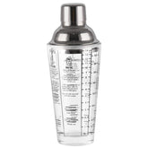 JNWINOG cocktail shaker glass with side recipes for 13.5oz home mixing