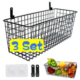 Joben Oligey 3 Set hanging baskets front view for organized pantry storage