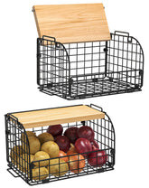Joben Oligey stackable basket open top, convenient storage for fruits, vegetables, and snacks.