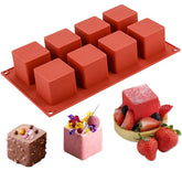 JOERSH Cube Mold with 8 cavities for quick bite-size desserts.