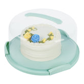 JOEY'Z extra-large cake carrier with lid and handle keeps 13-inch cakes secure during transport.