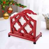 Jogreful vintage cast iron napkin holder red, top view adds rustic charm