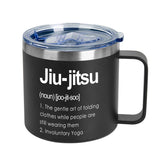Jogskeor Jiu Jitsu Gifts Insulated Mug pour keeps drinks at the right temperature after training.