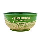 John Deere Large Popcorn Bowl with exterior raised farm-relief design for rustic entertaining.