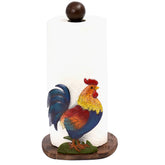 Johoxton rooster paper towel holder on countertop adds rustic kitchen charm and easy access.