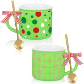 JolliKids funny Christmas mugs set of two on display, ideal for sharing hot drinks.