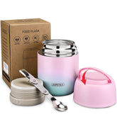 JOOPETALK 17oz insulated lunch container in blue-pink for hot meals on the go