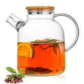 JOUALY glass teapot with full view and ample 60.8oz capacity for gatherings