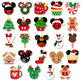JovelliBom 24-piece Christmas mouse magnets decorate doors and surfaces.