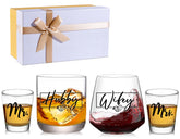 JOVGANK hubby-wifey wine glasses set for elegant wedding toasts