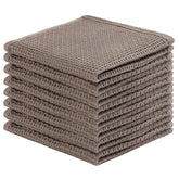 Joybest cotton dishcloths 8-pack with waffle weave in coffee color, ideal for daily cleaning.