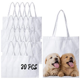 Joyclub 20-pack canvas tote bags front view with sublimation-ready surface for vibrant prints