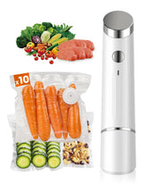 Joyful Xinghai portable vacuum sealer in hand sealing a bag to preserve freshness