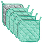 Joyhalo heat-resistant pot holders 5-pack protect countertops from hot dishes.