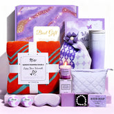 Joyvella Relaxing Spa Gift Basket with soft blanket for cozy self-care moments.