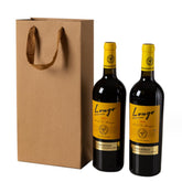 JPORSHU wine bag holds two bottles with sturdy kraft and handles.