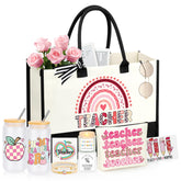 JSENGIFT teacher gift basket tote: durable cotton tote for daily classroom essentials.