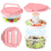 JSLOVE salad container with four compartments organizes meals for easy prep.