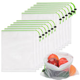 JSVSLTD mesh produce bag in green keeps produce fresh with breathable design.