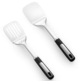 JULIPRO heavy-duty stainless steel spatula set shown for long term kitchen use and durability