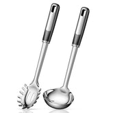 JULIPRO stainless steel ladle with non-slip grip for smooth soup serving