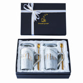 Jumway Mr and Mrs grey coffee mugs set for couples, ideal wedding gift