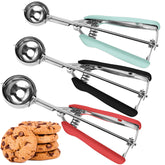 Junadael J cookie scoop 1tbsp for uniform cookies.
